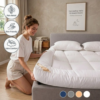 #ad Extra Thick Mattress Topper 10cm 4 Inch Bounce Back Protectors Heavy Filling Pad $43.99