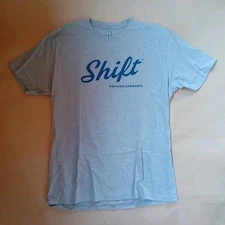 Shift Cannabis Crewneck T Shirt XL Blue 420 Marijuana Stoner Pot Tee 