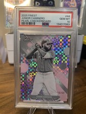 Junior Caminero 2025 Topps Finest #44 Pearl Checkerboard Refractor /60 PSA 10
