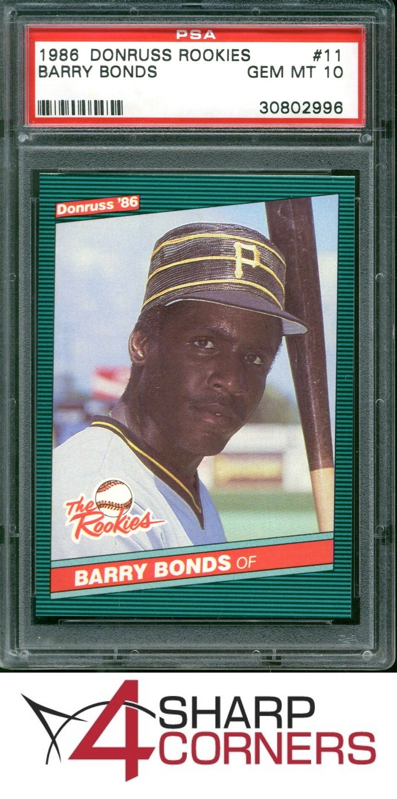 1986 DONRUSS ROOKIES #11 BARRY BONDS RC PIRATES PSA 10 view 1