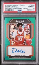 2022-23 PANINI PRIZM DRAFT PICKS FRESHMAN SIGNATURES DILLON MITCHELL PSA 10 AUTO