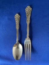 Wm Rogers Silverplate Floral Berwick Diana Youth Fork Spoon “Alice”