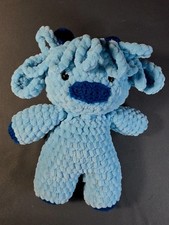 Handmade Blueberry Highland Cow Crocheted Plushie Amigurumi Toy