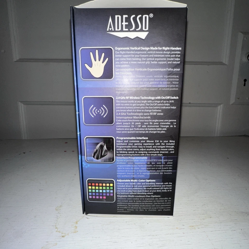 Adesso IMouse E30 2.4GHz Wireless Ergonomic Vertical Right-Handed Mouse - Image 4 of 4