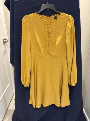 SHEIN Yellow Textured Crochet Accent A-Line Long Sleeve Dress Size XS | eBay SHEIN Yellow Textured Crochet Accent A-Line Long Sleeve Dress Size XS | eBay