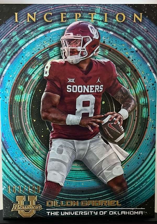 2022-23 Bowman University Inception - Aqua Foil V2 #99 Dillon Gabriel Mint