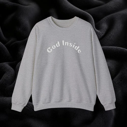 God Inside Puff Print Sweatshirt | Minimalist | Christian Clothing | Streetwear - product listing photo