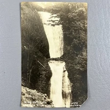 RPPC Real Photograph Postcard Bridal Veil Falls Columbia River HWY Oregon AZO