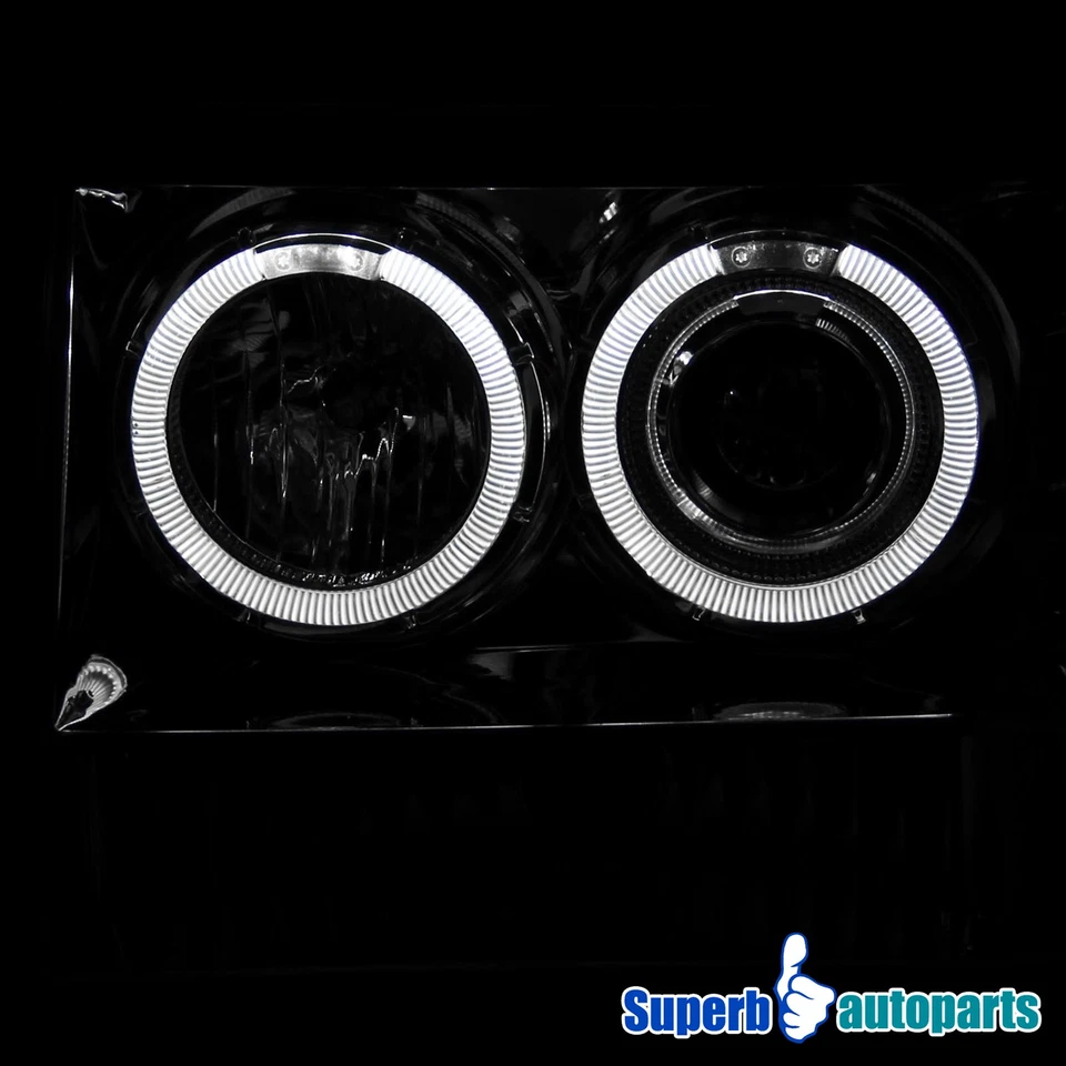 Fits 1993-1996 93-96 Jeep Grand Cherokee Dual Halo Projector Headlights Pair - Изображение 3 из 4