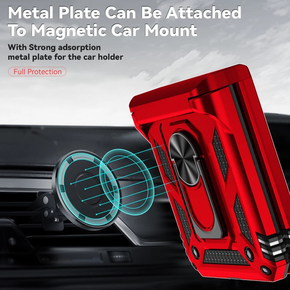 Funda con soporte de anillo a prueba de golpes con protección de bisagra para Moto Razr (2025) (2024) Foto 4 de 4