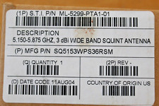 SYMBOL SBLML-5299-PTA1-01R 5.150-5.875 GHZ 3dBi WB Squint Antenna SQ5153WPS36RSM