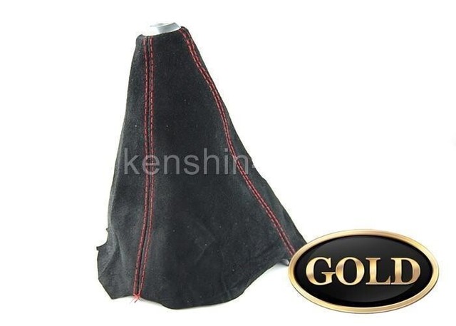 Gear Gaiter Shift Boot Manual Black Suede With Red Stitching