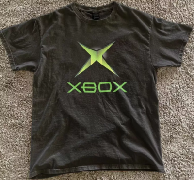 Original Xbox logo green black tee - Vintage Gaming Shirt Y2k Xbox