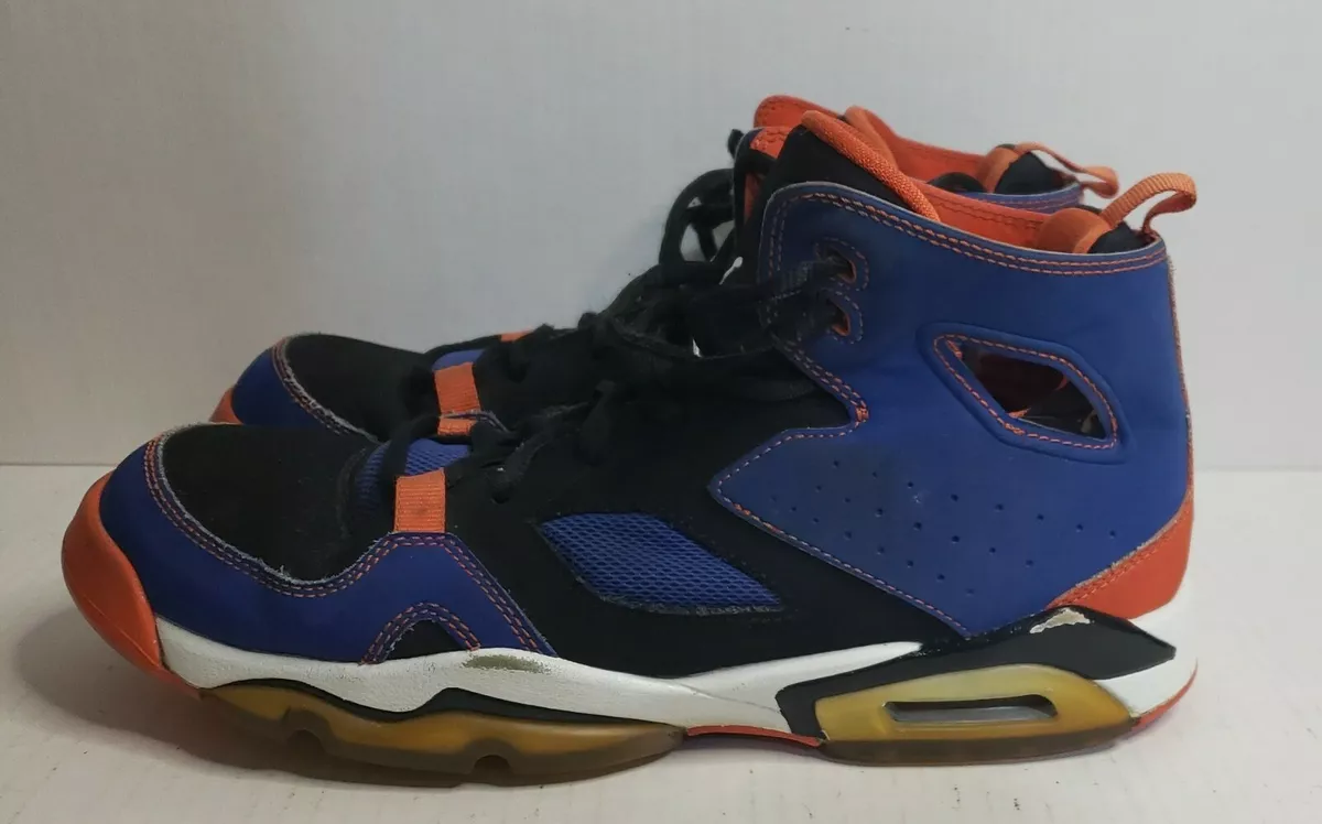 Nike 2012 Air Jordan Flight Club 91 Orange Black blue White Shoes Sz 7Y