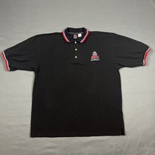 Vintage ESPN Disney Sports Polo Shirt XL Black Embroidered USA Made VTG 90s