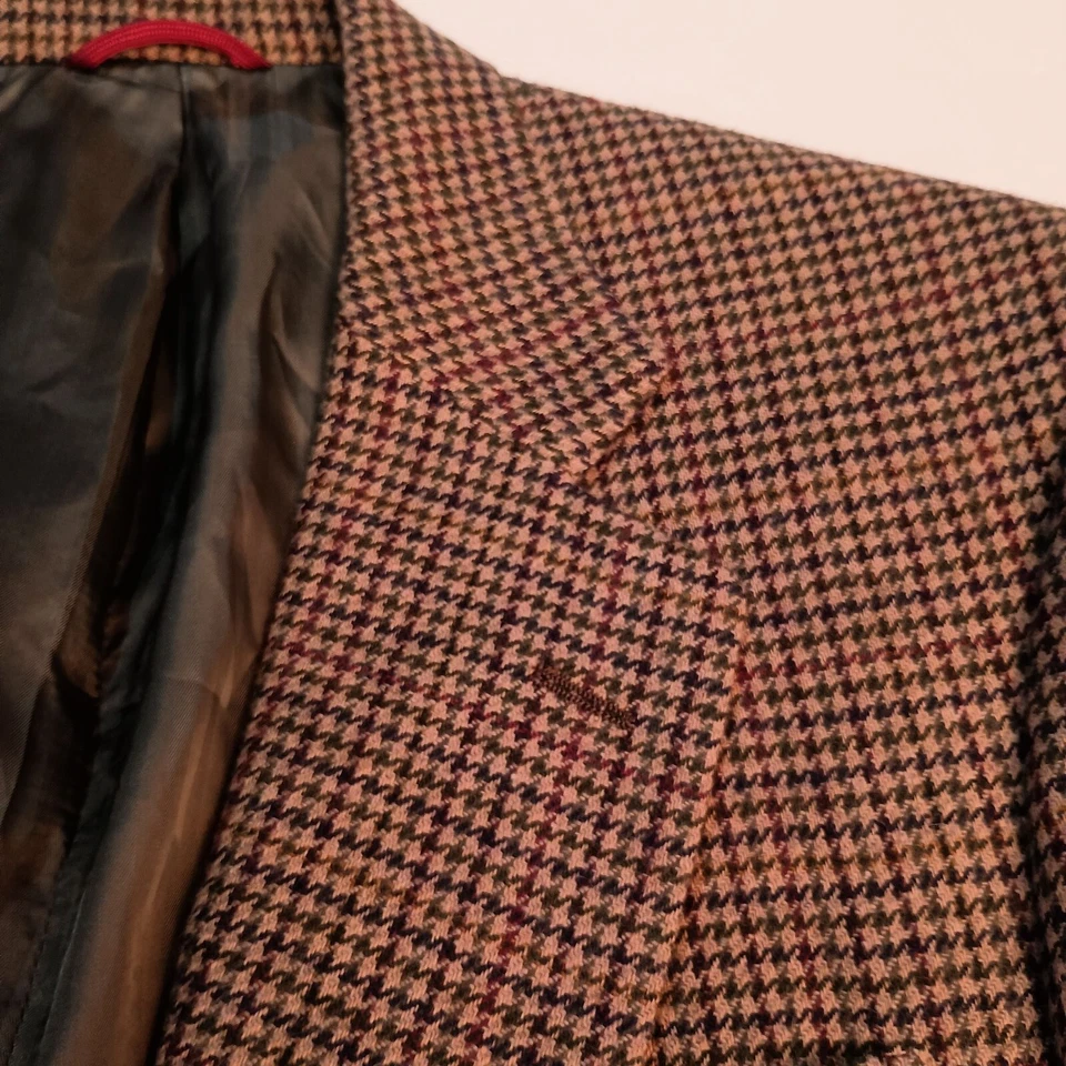 Jos A Bank 100% Men's Cashmere Houndstooth Sports coat/Blazer "Kent" Size 41R - Imagem 4 de 4