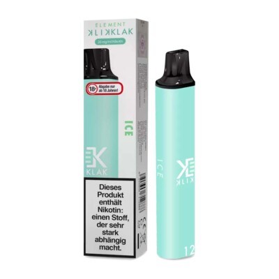 Element Klik Klak E-Zigarette 20mg 600 Züge 400mAh NicSalt Ice Vape E-Shisha
