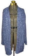 Larry Levine Blue Open Front Sweater Cardigan...