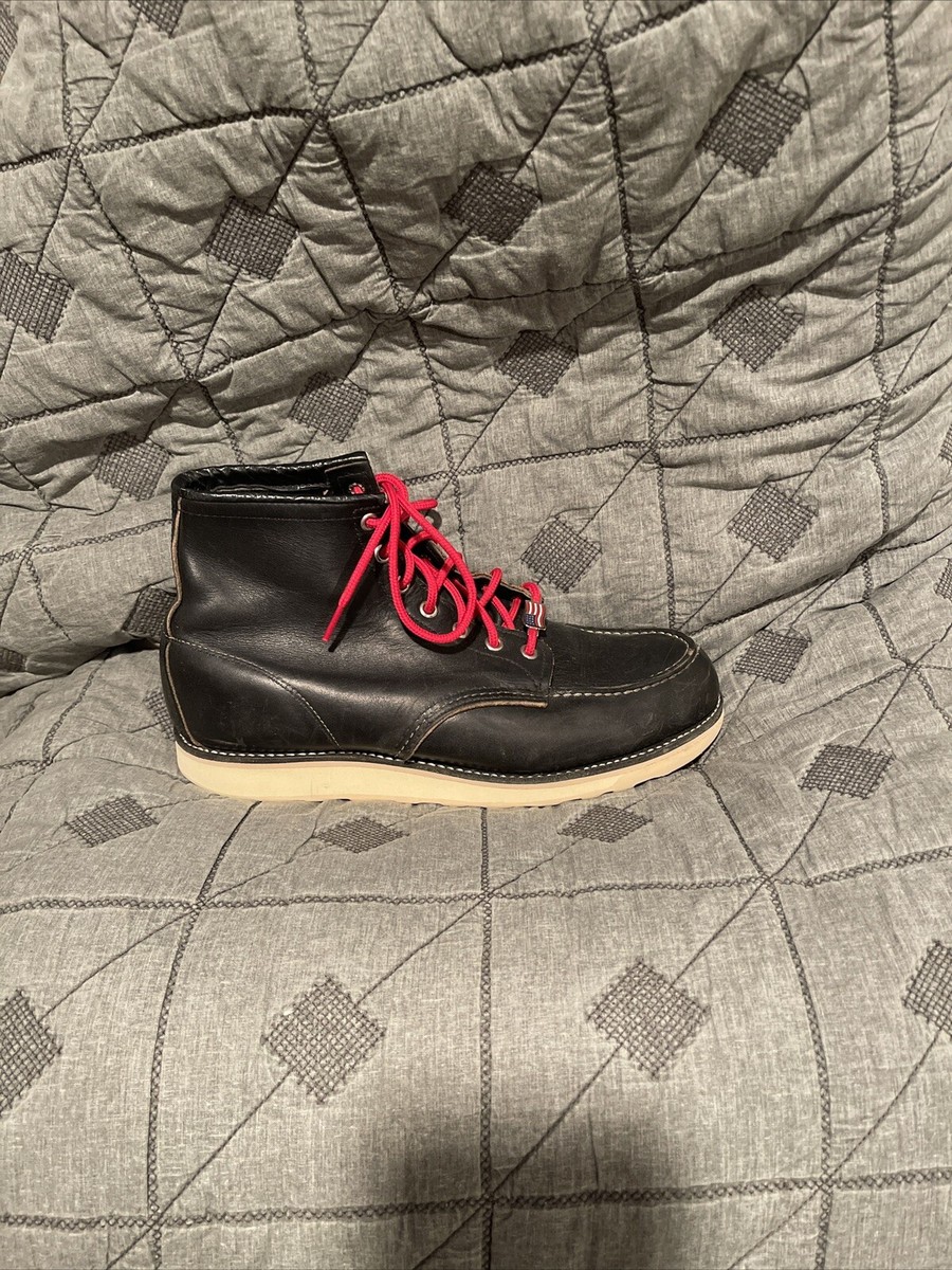 RED WING Boots Heritage Lace-Up Harness Leather Black Men display picture 3
