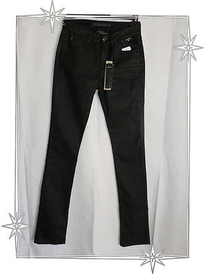 Magnifique Pantalon Jean Enduit Noir Ikks Taille 34 US - 34 FR - Photo 1/4