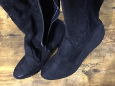 Women’s Black Fashion Nova Over The Knee Block Heeled Boots Size 10