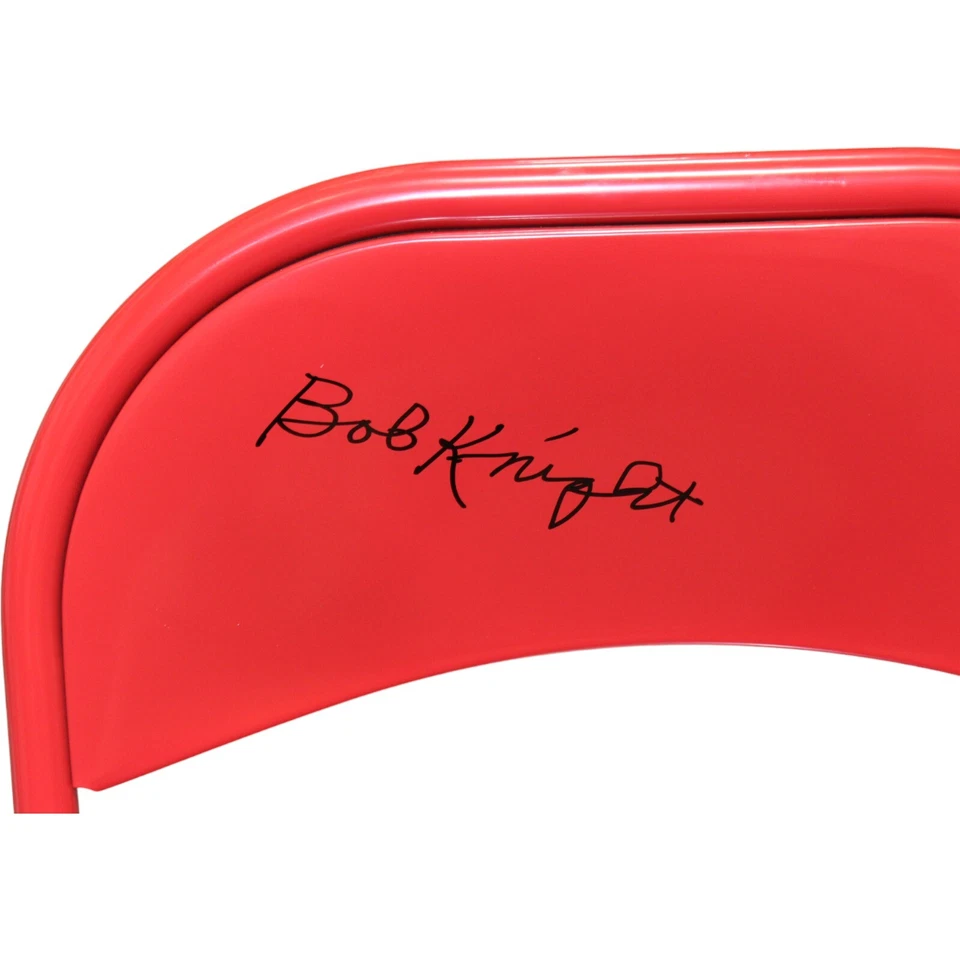 Silla Plegable Roja Bobby Knight Autografiada/Firmada Indiana Hoosiers BAS 40959 Foto 3 de 4