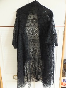 black lace duster coat