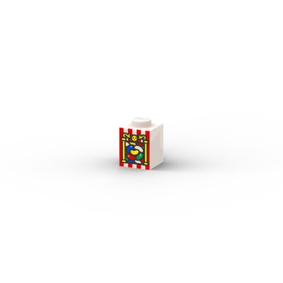 Jelly Beans with Yellow Pillars and Red Stripes   original printed LEGO  brick 