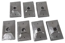 7pcs Hubbell Bell 5186-0 Outdoor Cluster Cover 1-Gang for Weatherproof Box Gray