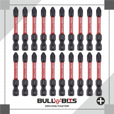 20x 50mm Bull Bits PH2 Schlagbohrschrauber Schrauber Bit Milwaukee