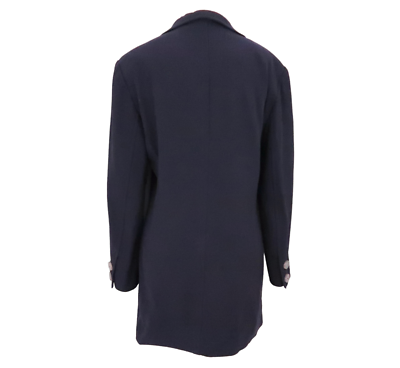 vtg 80s JEAN MUIR long wool jacket UK 14 US 12 Layered collar