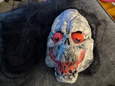 Vintage Halloween Mask 2002 The Paper Magic Group Ghoul Skeleton W/ Black Hair 