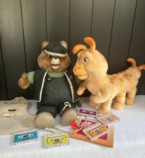 Vintage 1985 Teddy Ruxpin Grubby 1 Book 5 Cassettes Rare Cord Doll Toy Lot READ