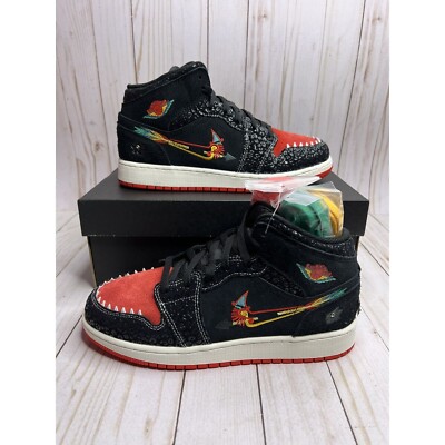 Nike Air Jordan 1 Mid SE Siempre Familia GS Size 6Y Black Chile Red DN5121 001