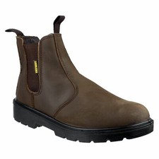 Image of Amblers  FS128 Hardwearing Pull On Safety Dealer boots Brown P SRC Leather