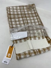 Timberland Scarf Buffalo Plaid Beige Off-White FabFitFun Fall 2023 NEW 10" x 68"