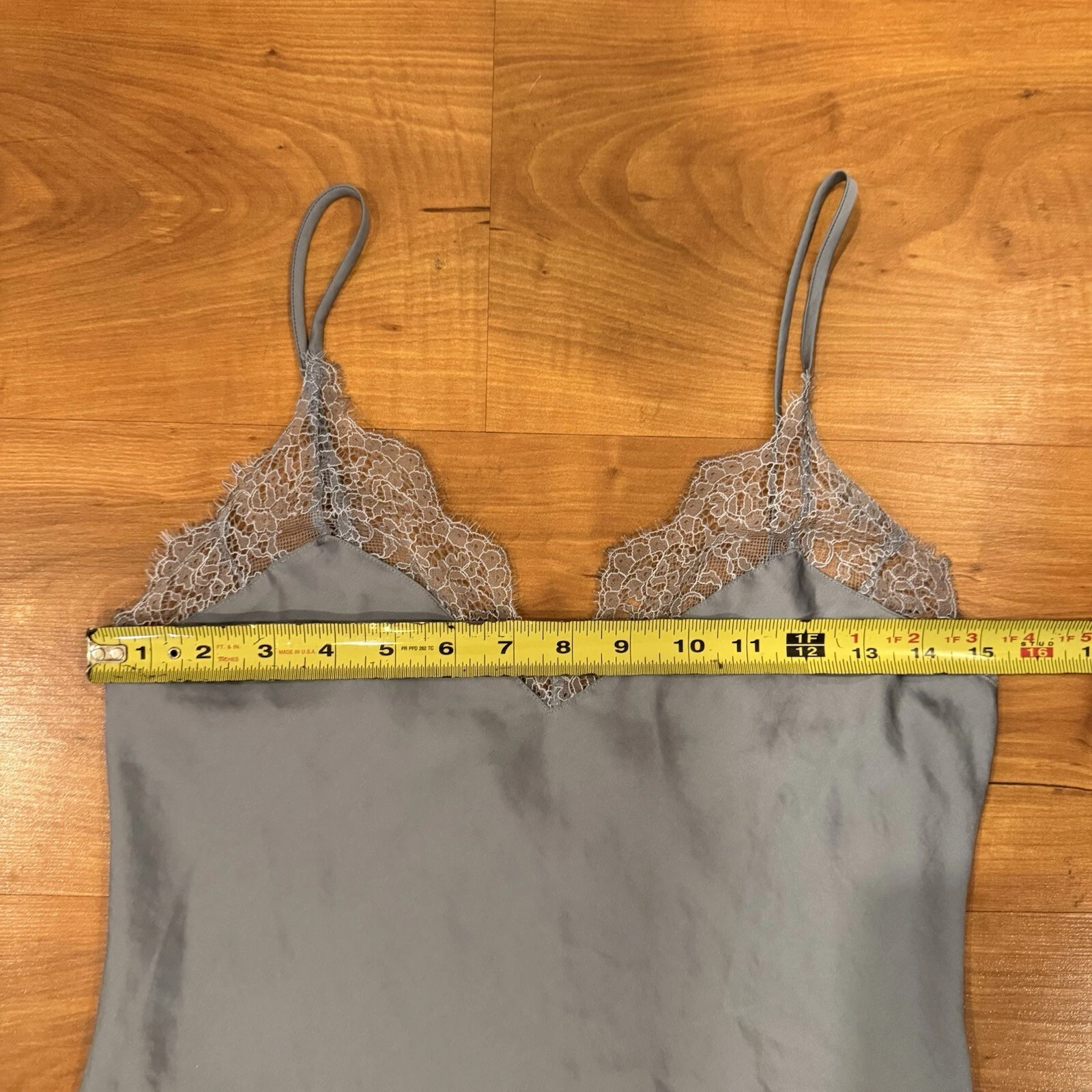 UNDERCOVER Abito da notte vintage Y2K Victoria's Secret grigio pizzo top schiena aperta slip TAGLIA M