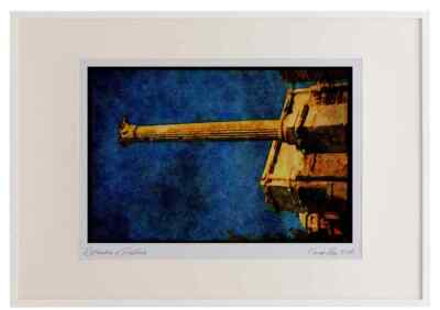 Rom Italien 149013 Einsame Säule mit Septimus Severusbogen, Forum Aquarell