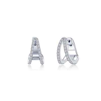 BRAND NEW Lafonn Platinum Plated Split Huggie Hoop Earrings  E0536CLP00