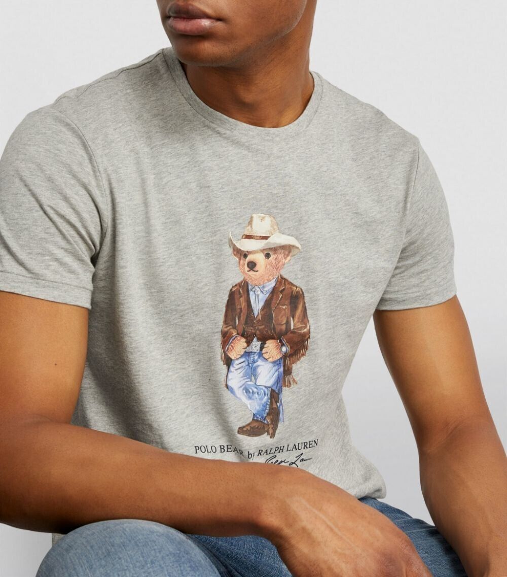 Polo Ralph Lauren Men’s Tee Grey SS 2XB or 3XLT Cowboy Polo Bear T-Shirt