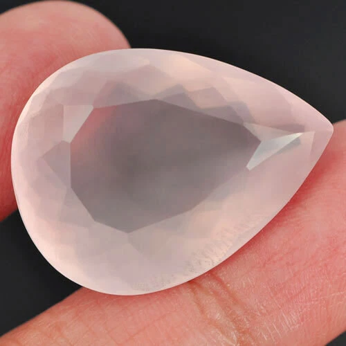 Rose Pink Quartz 34.61 Ct. Clean Pear Shape Natural Gemstone Unheated Brazil - Image 2 of 4