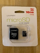 Unirex 16GB MicroSD Card with SD Adapter, MSD-165