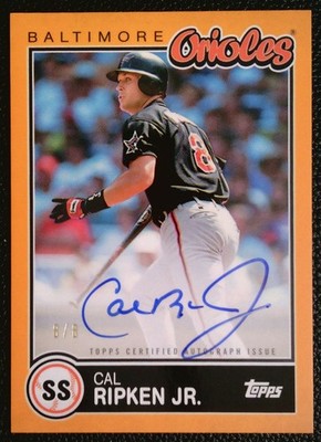 2020 Cal Ripken Jr Topps Brooklyn Collection Orange Auto 8/8  JSY # Match!  D7
