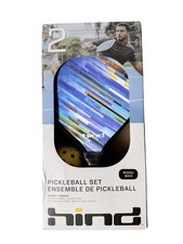 Pickleball Set 2 Wood Paddles 2 Balls Padded Handle Low Profile Guards Official