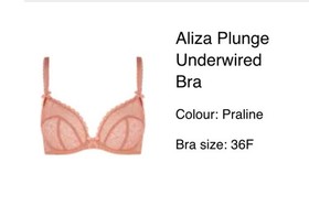 Agent Provocateur Women's Bra Aliza Plunge 36F Praline Pink NWT Unopened Box
