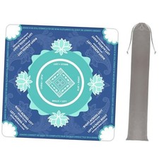 Mahjong Mat for Table with Carrying Bag  31.5  31.5in Non-Slip Noise Blue