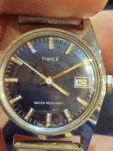 Vintage 1980 Timex Sprite Self Wind Men’s Watch 23319 02580 Navy
