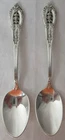 Wallace Sterling Rose Point Demitasse Spoon Floral Espresso  4" Lot of 2