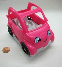 ¡Nuevo! Fisher Price Little People Hot Rosa Coche Minivan Furgoneta Vehículo Sonrisa Barbie