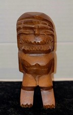 Vintage Hawaiian Hand Carved Wood Tiki Statue 6 in
